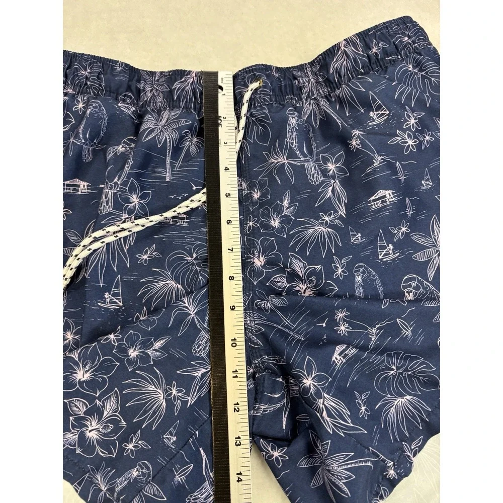 Goodfellow Men's Large Tropical Blue Swim‎ Shorts Trunks Beach Resort Vacation